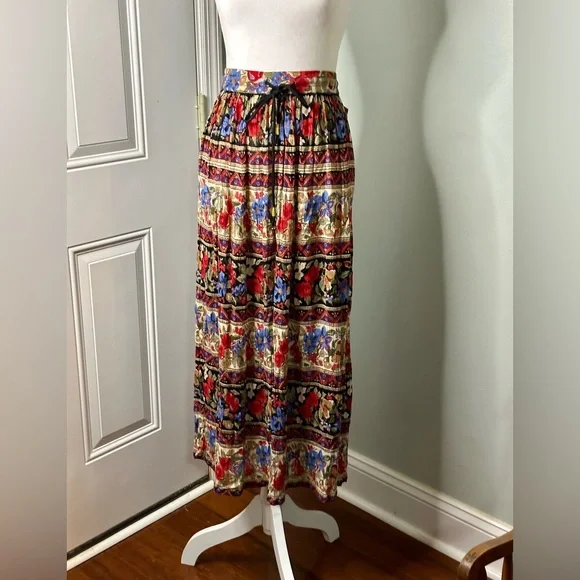 Sag Harbor Womens Vintage 90s Crinkle Midi Skirt. - Picture 1 of 8